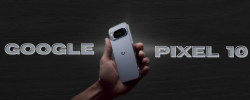 Google Pixel 10 front and back view with camera bar